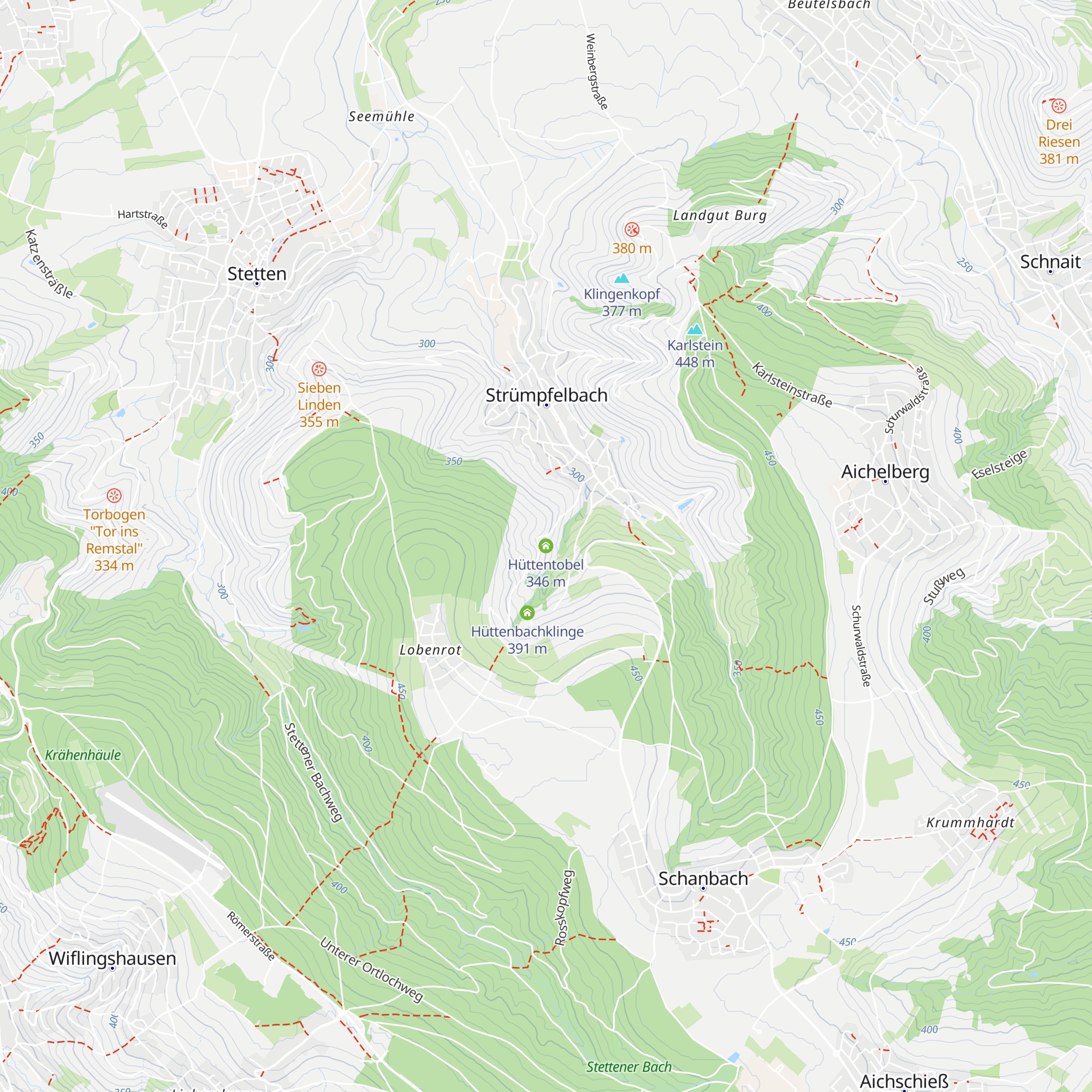 Hüttentobel map