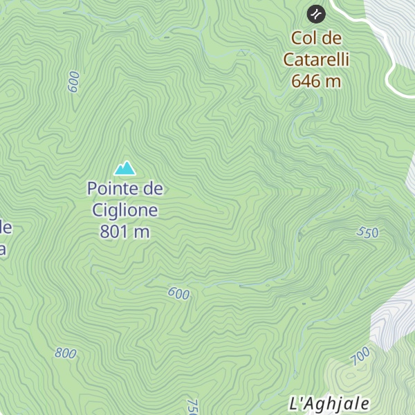 Map of Pointe de Fontanaccio