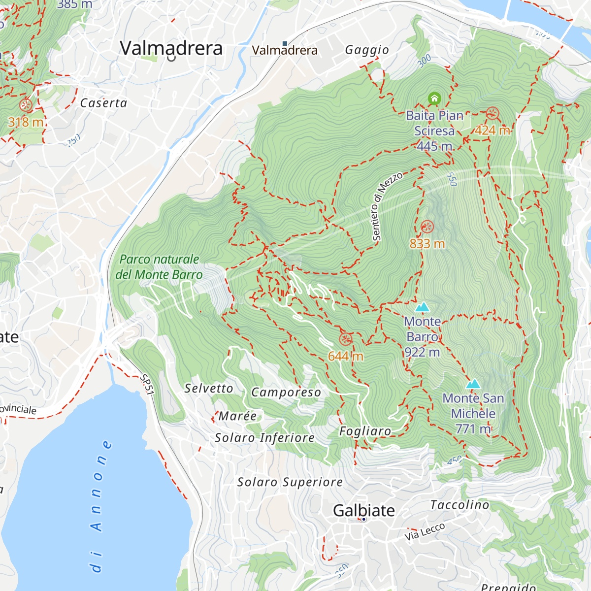 Baita Alpini Galbiate map