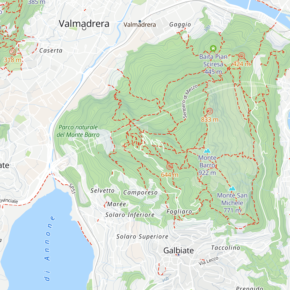 Baita Alpini Galbiate map