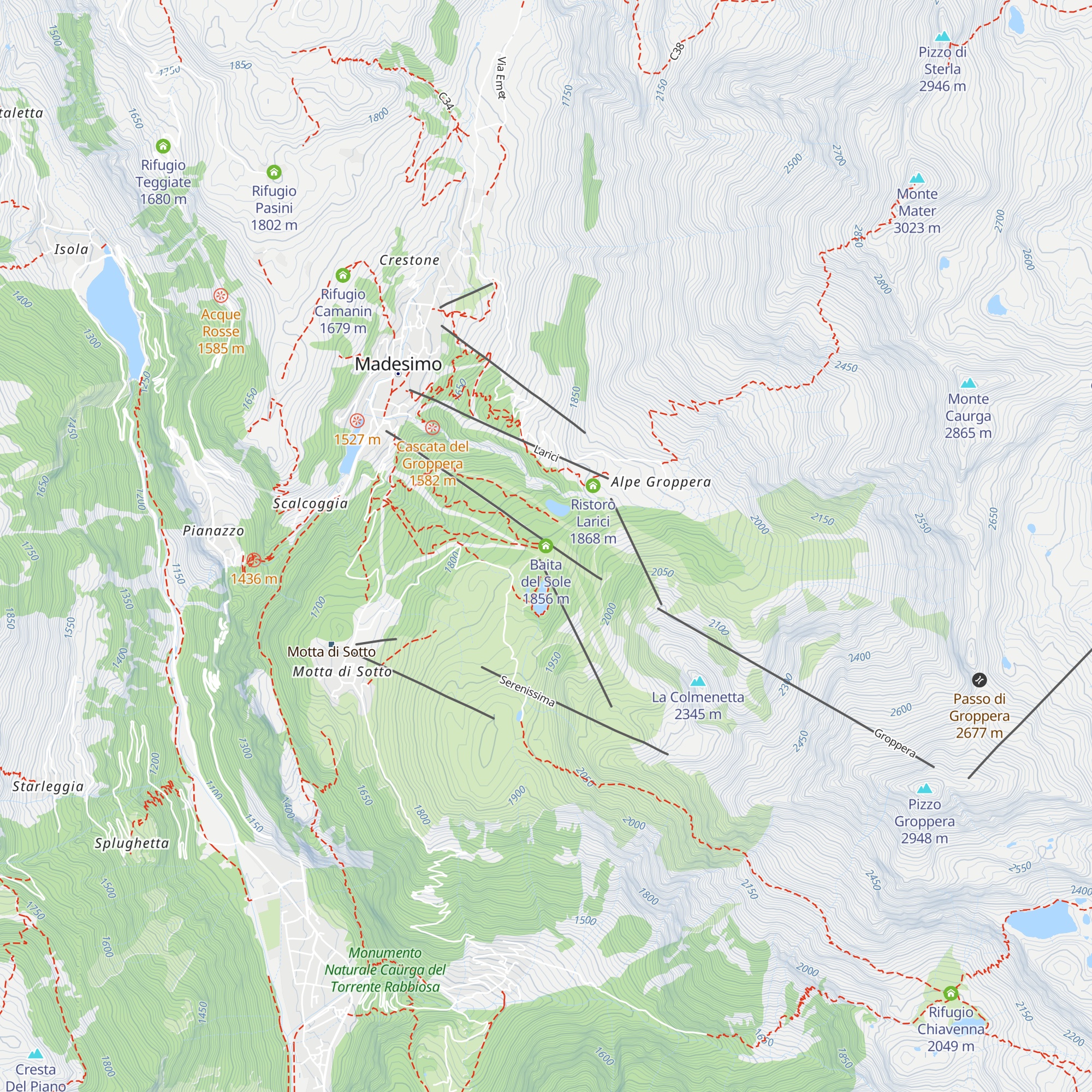 Baita del Sole map
