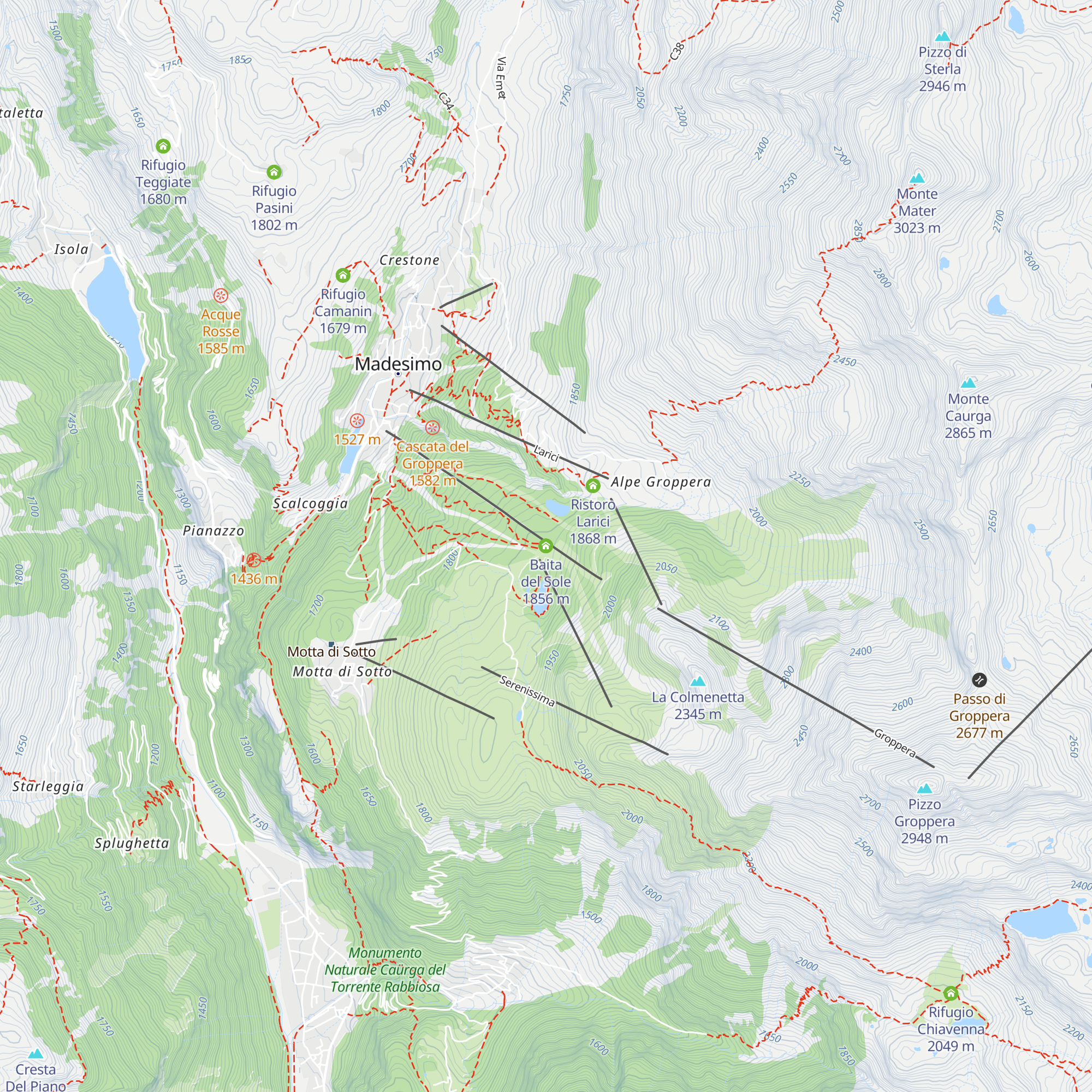 Baita del Sole map