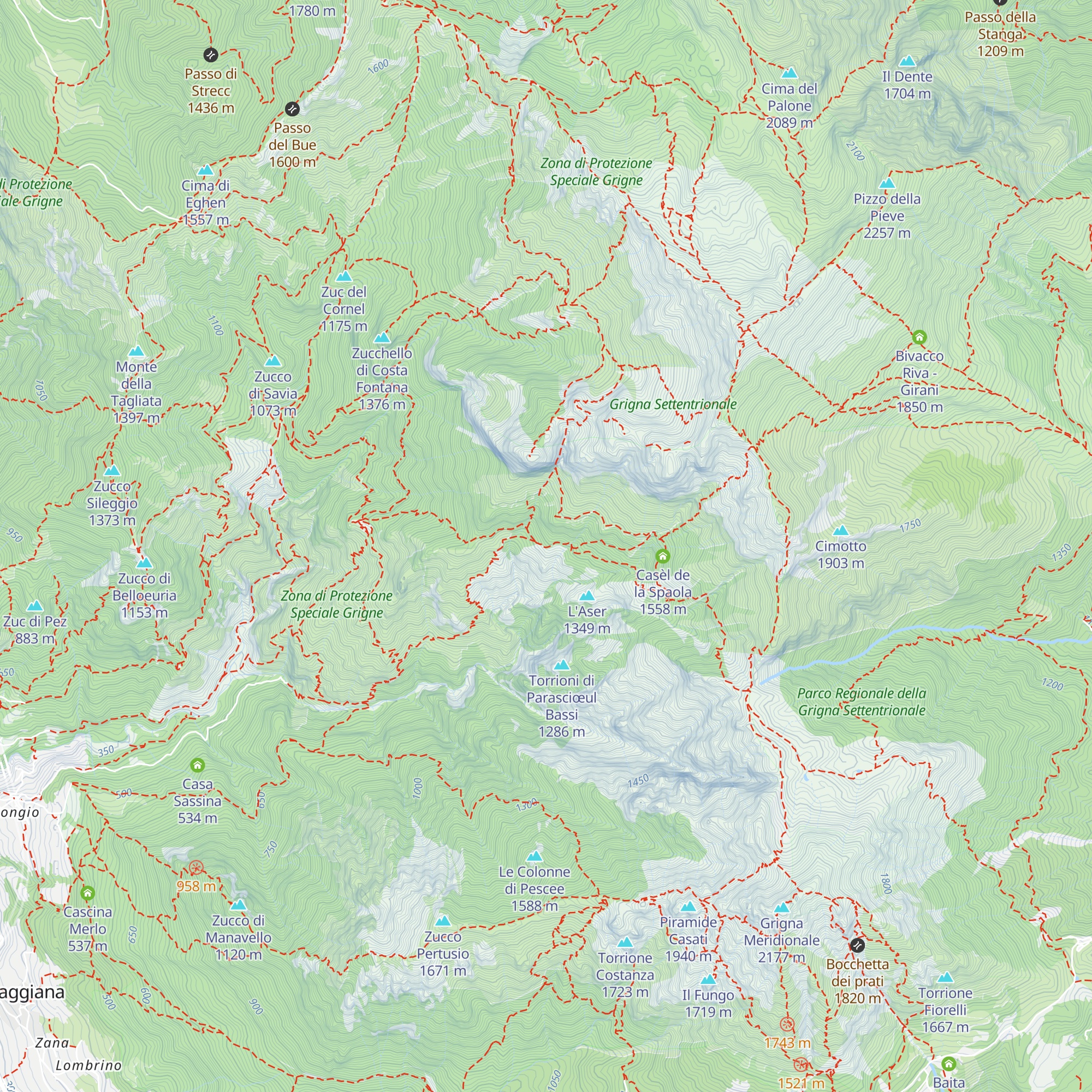 Baita dell'Aser map