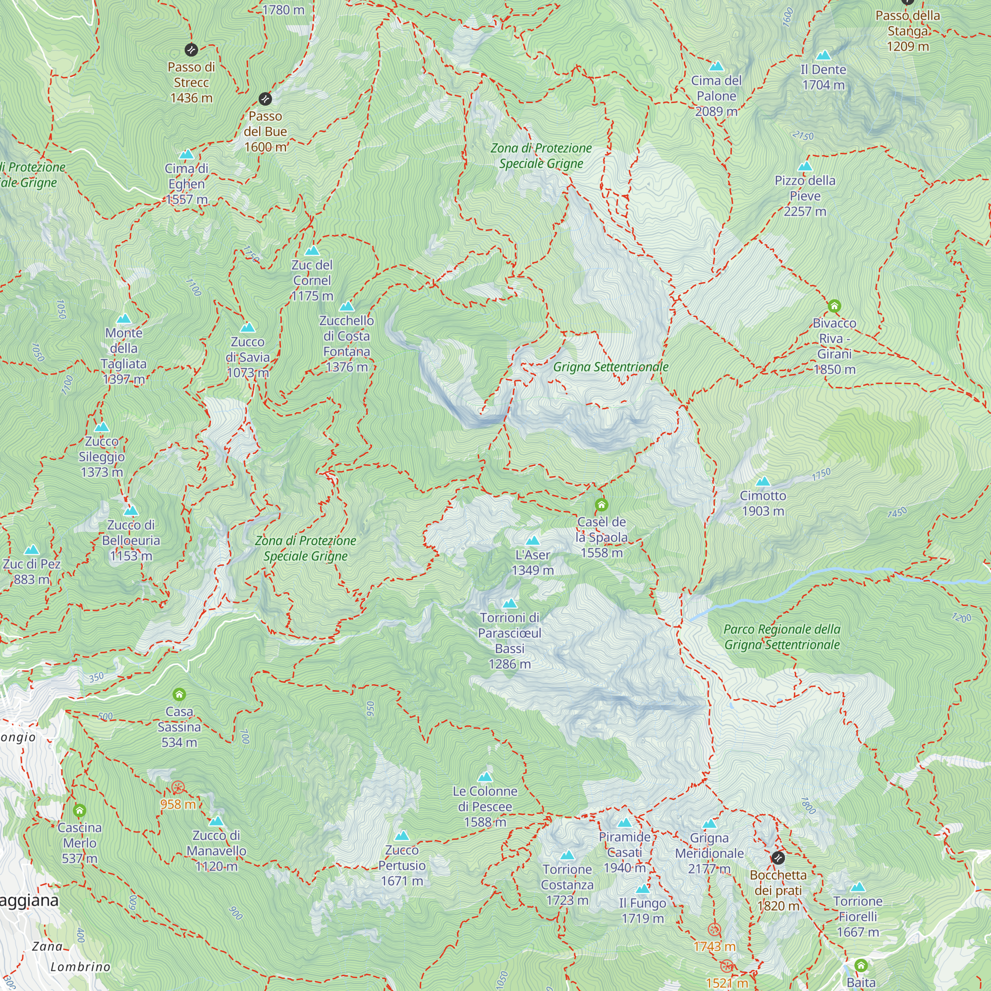 Baita dell'Aser map