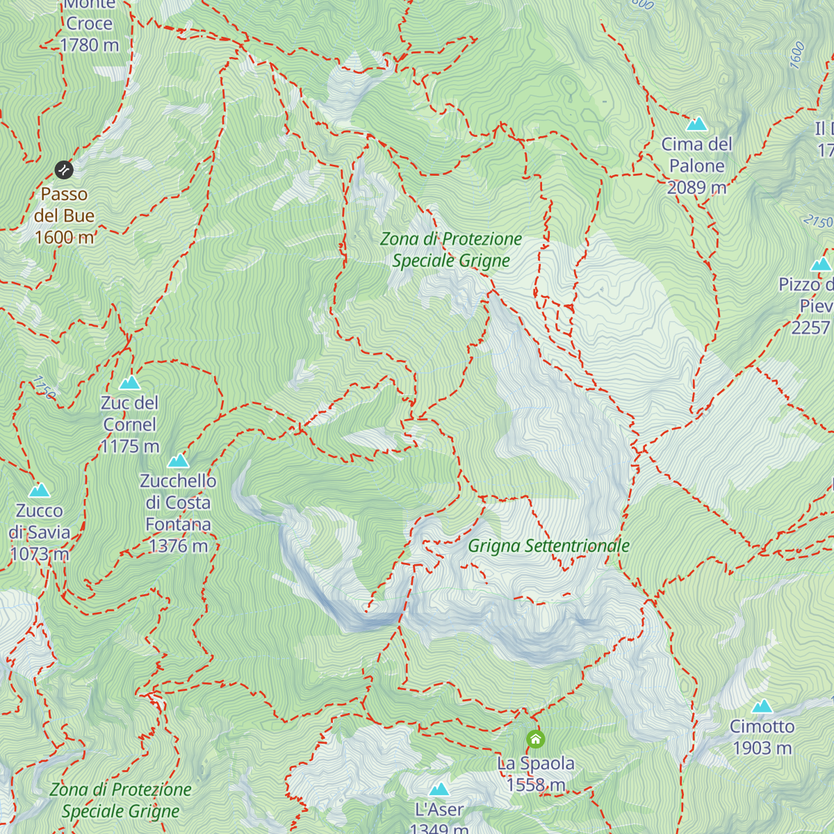 Rifugio Bietti Buzzi map