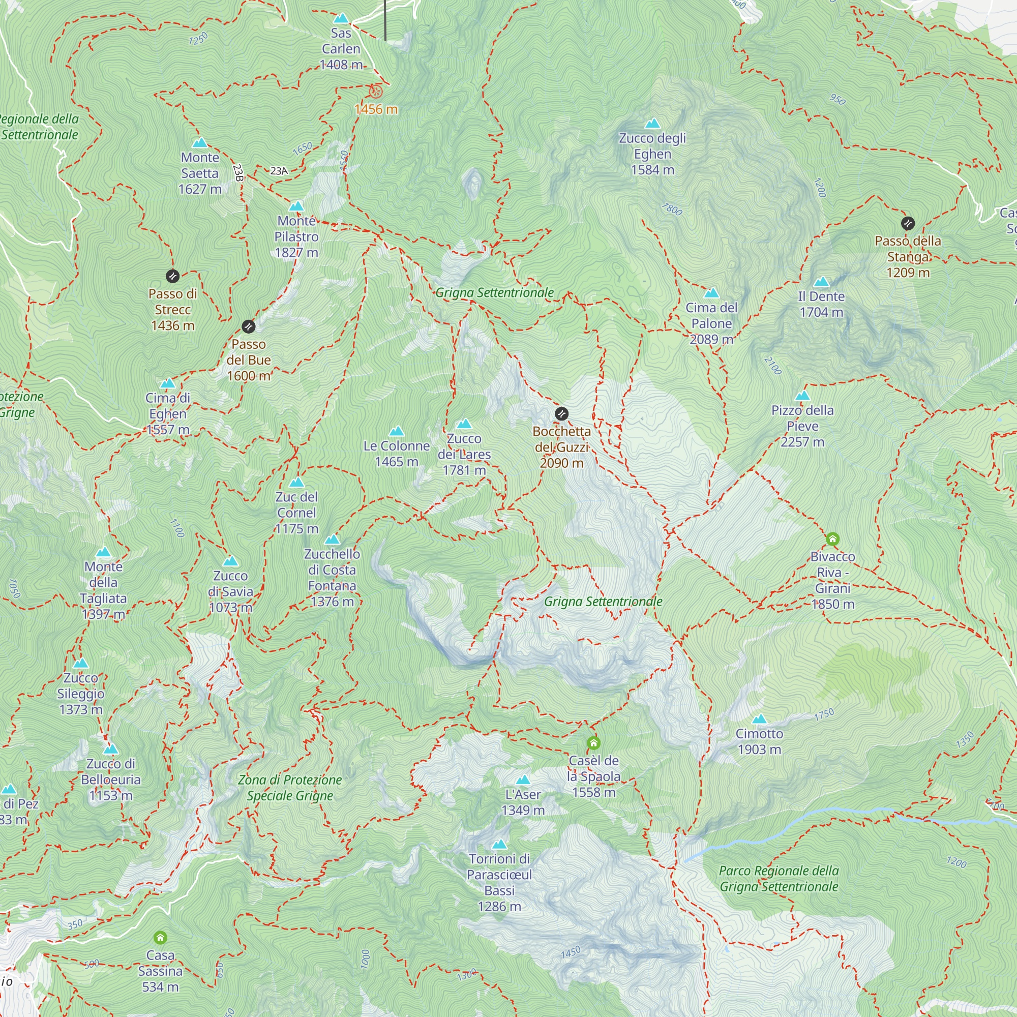 Bivacco Imelde Manzini Sgheiz e Nicolò Penci map