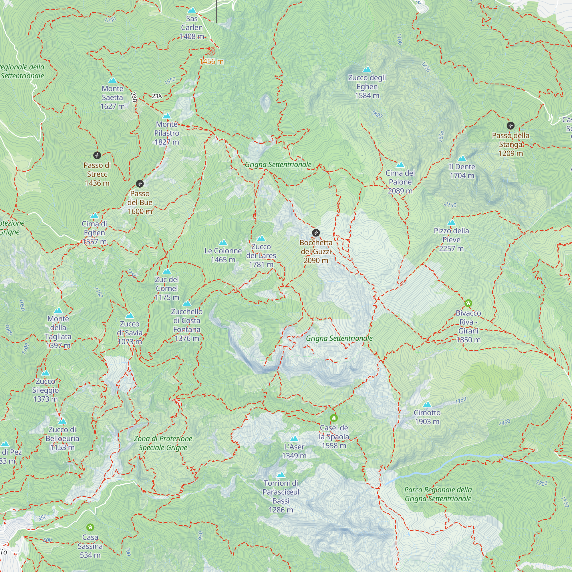 Bivacco Imelde Manzini Sgheiz e Nicolò Penci map