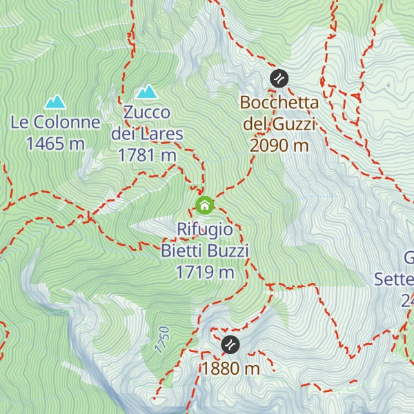 Map of Bivacco Imelde Manzini Sgheiz e Nicolò Penci