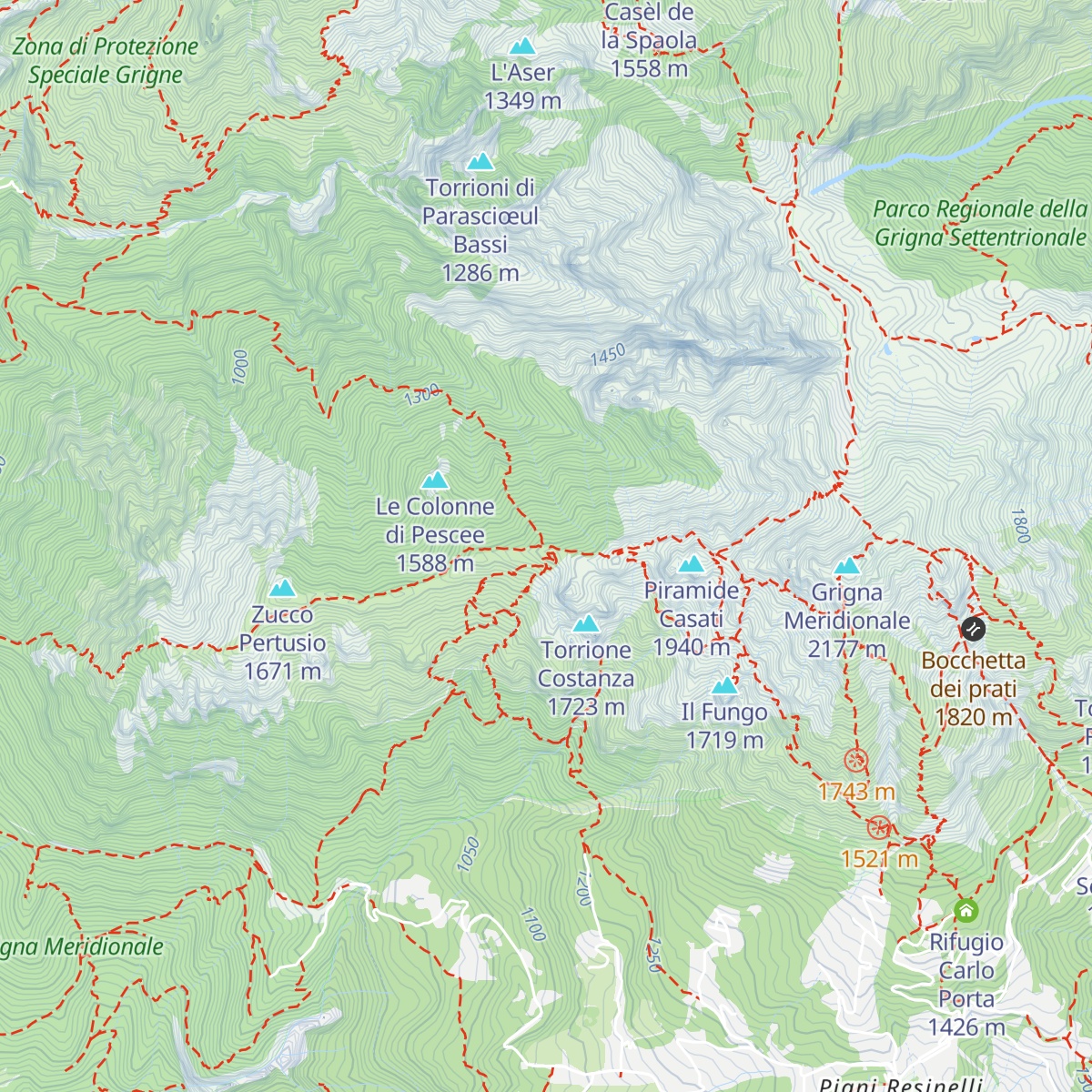 Rifugio Rosalba map