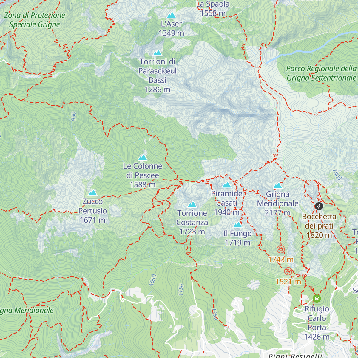 Rifugio Rosalba map