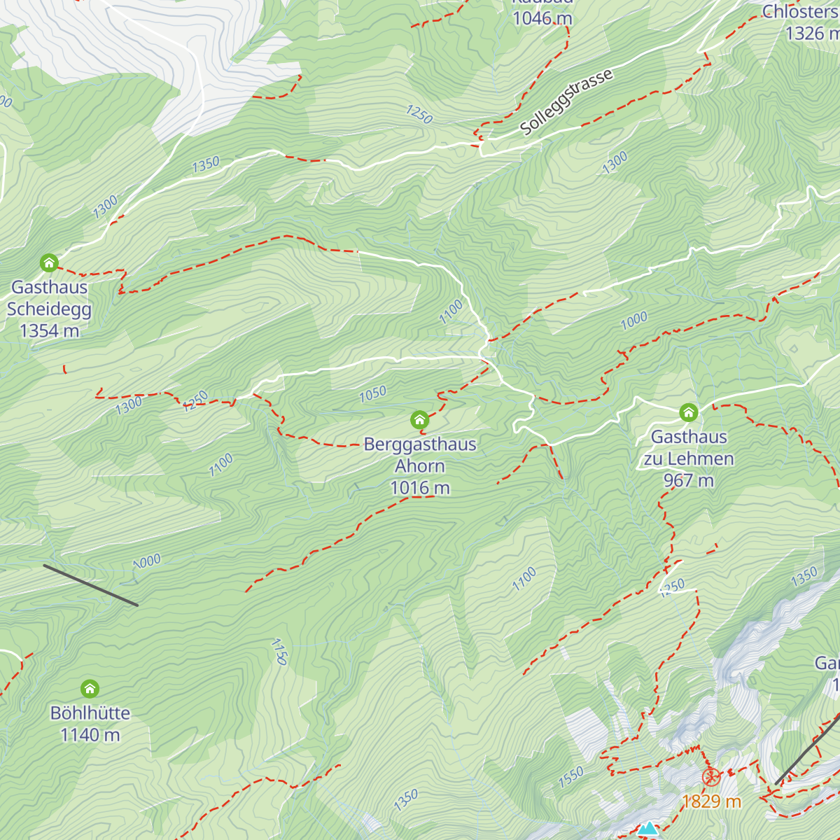Berggasthaus Ahorn map