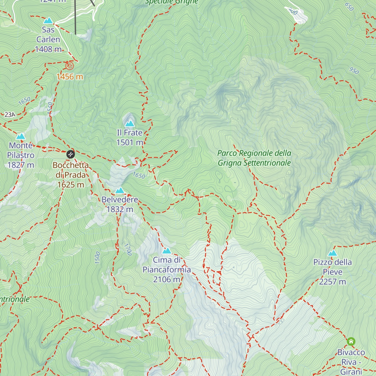 Rifugio Arnaldo Bogani map