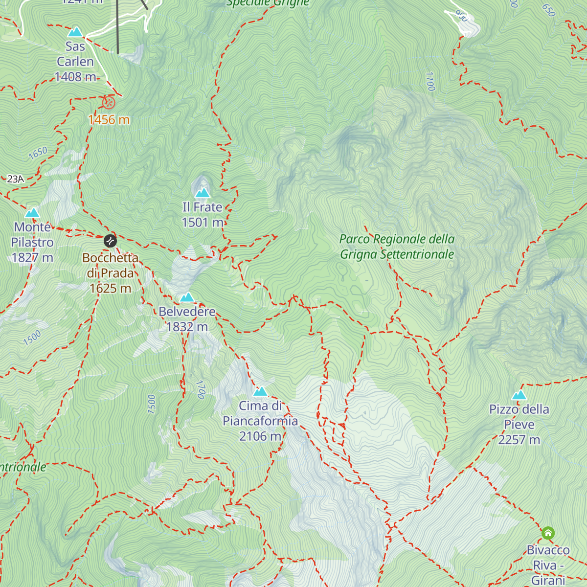Rifugio Arnaldo Bogani map