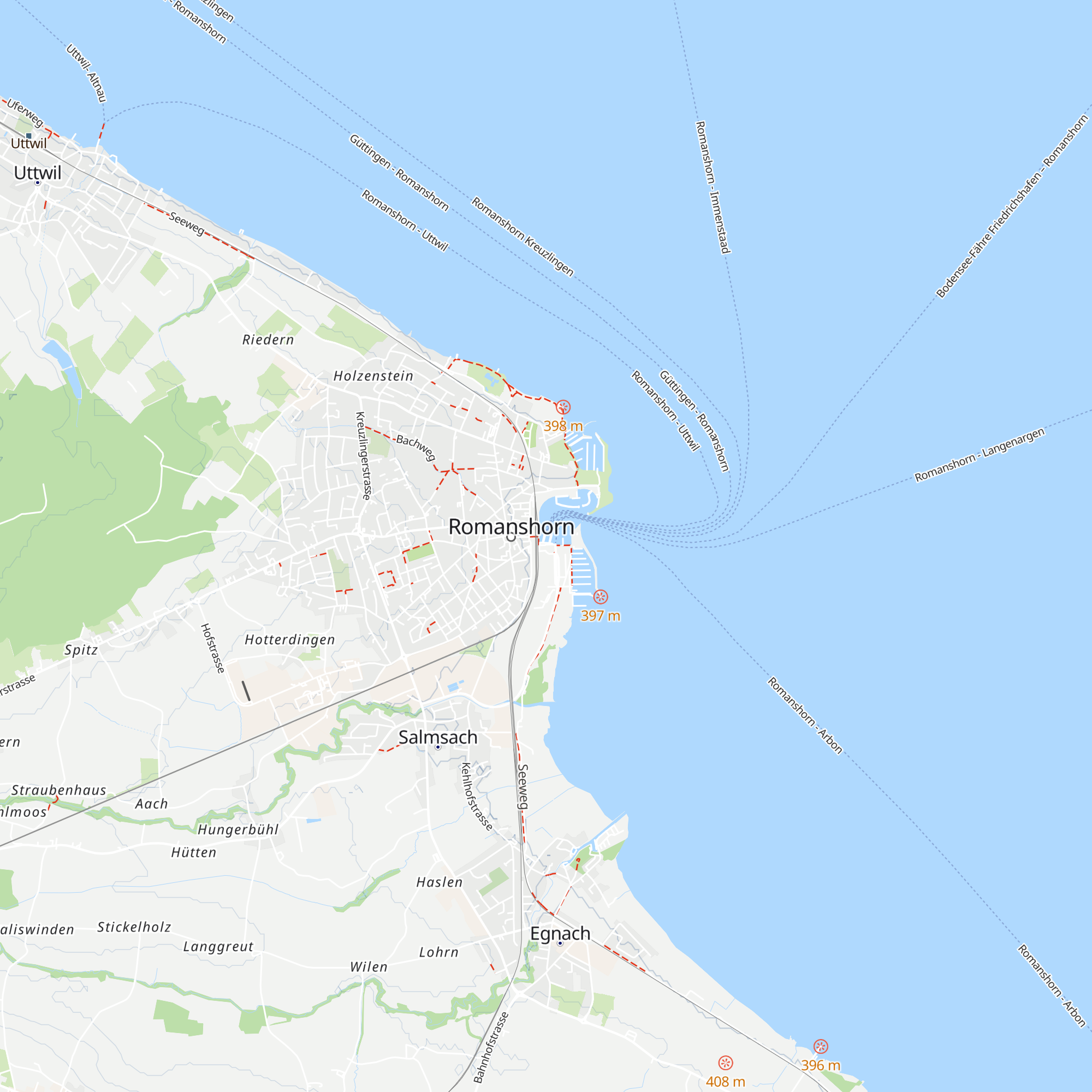 Schweizerische Bodensee Schifffahrt SBS map