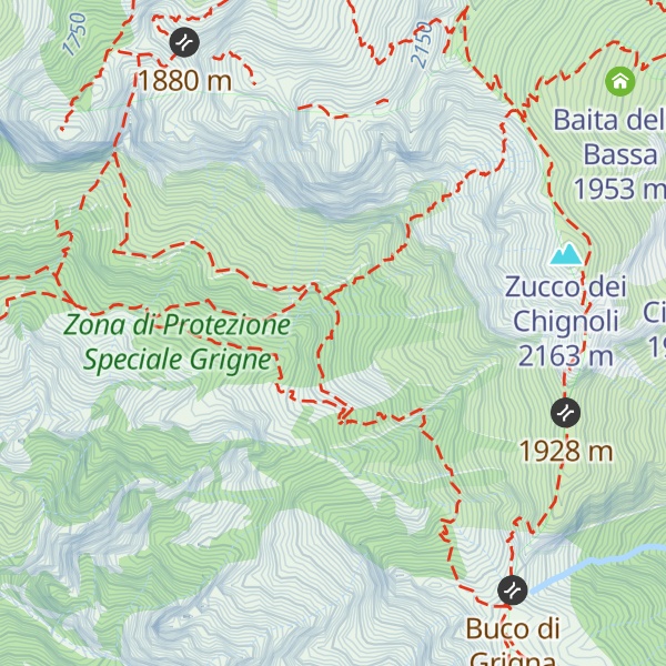 Map of Casèl de la Spaola