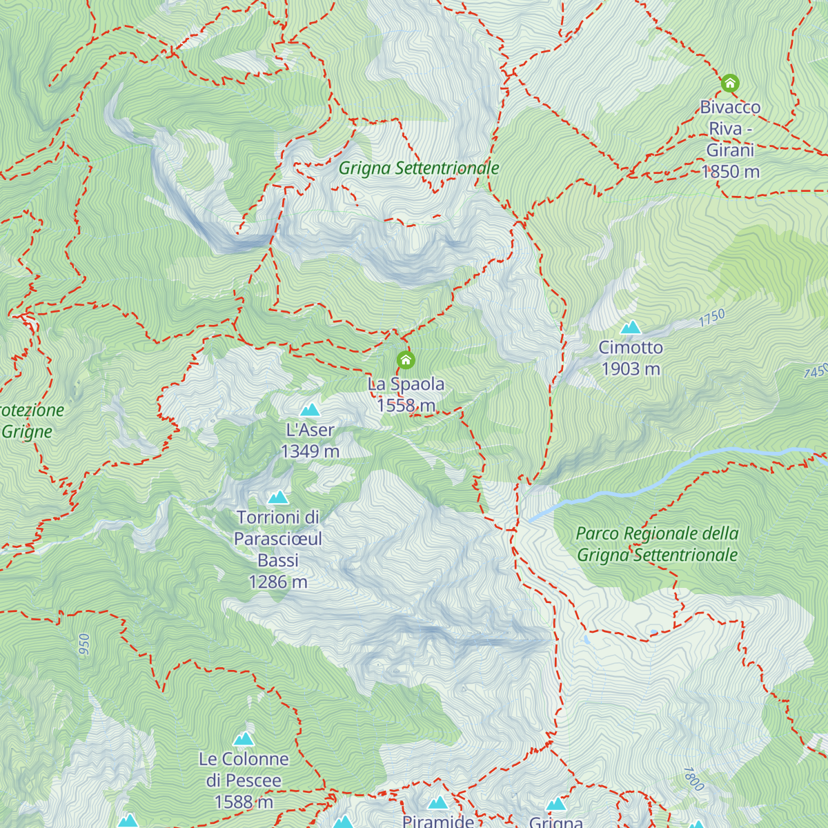Rifugio Elisa map