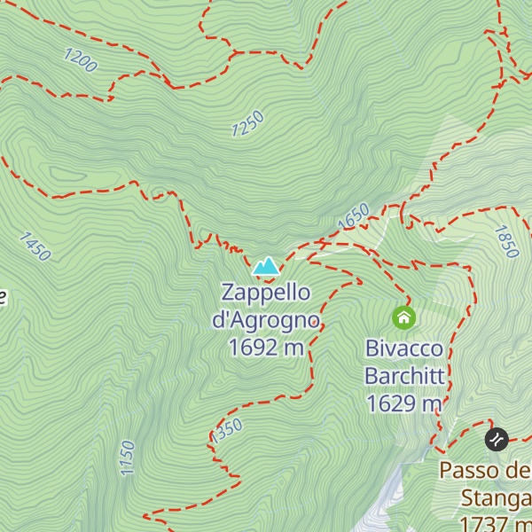 Map of Zappello d'Agrogno