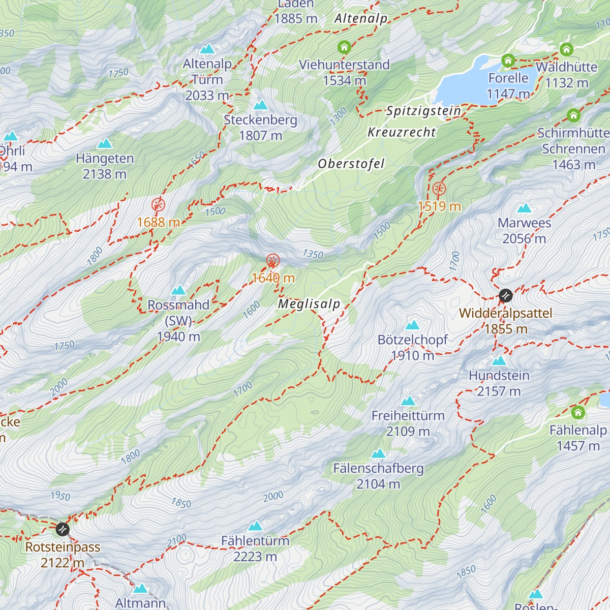 Meglisalp map