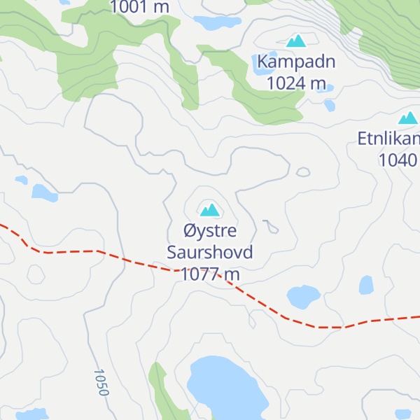 Map of Øystre Saurshovd