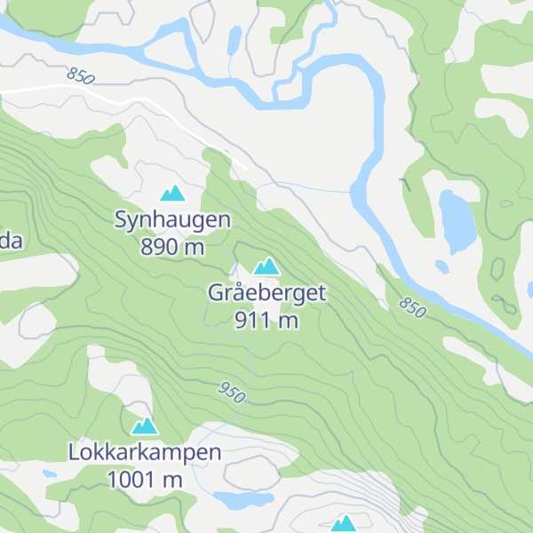 Map of Gråeberget
