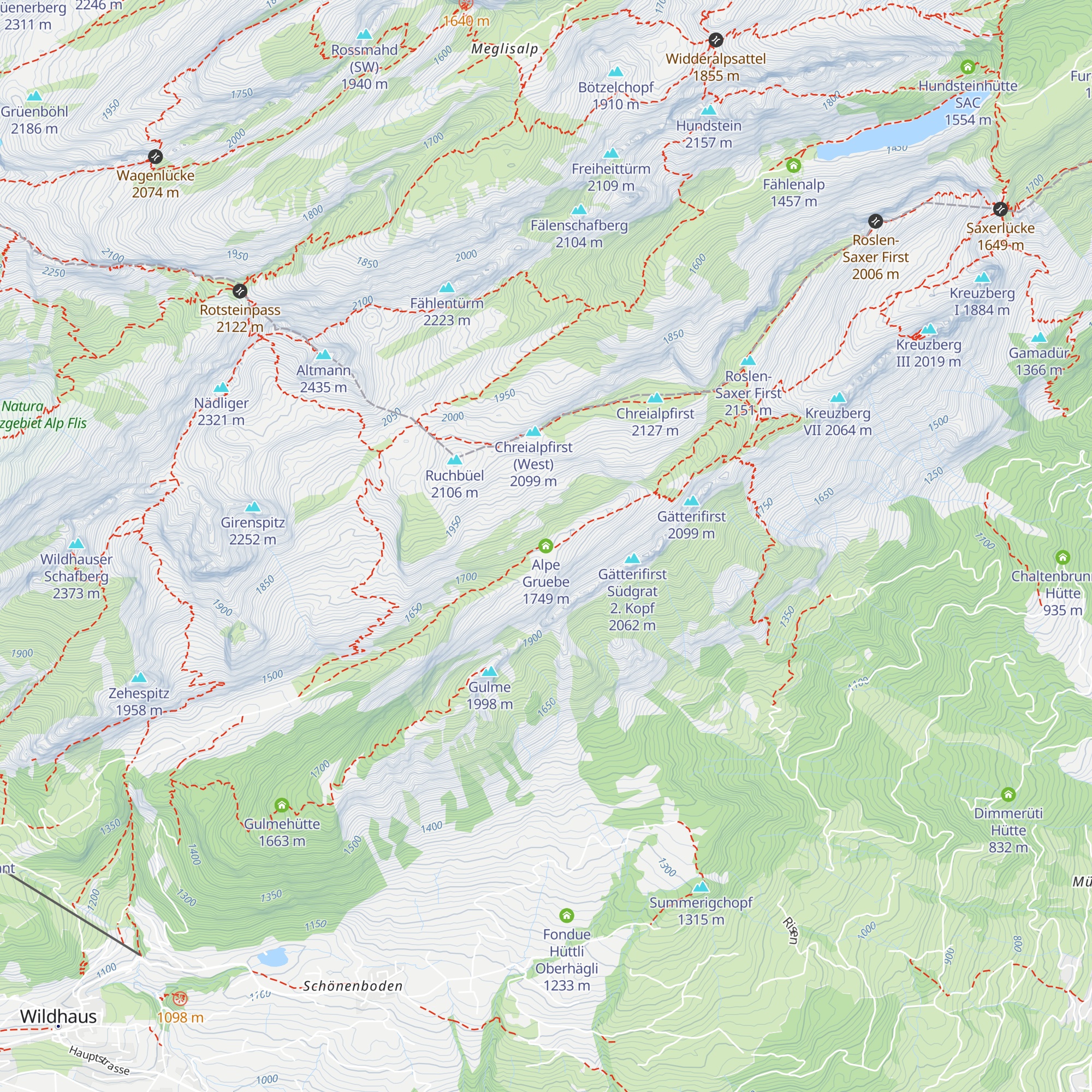 Alpe Gruebe map