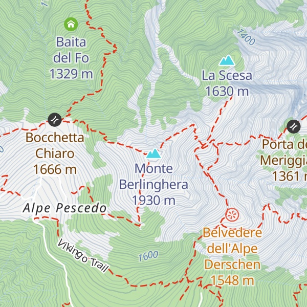 Map of Monte Berlinghera