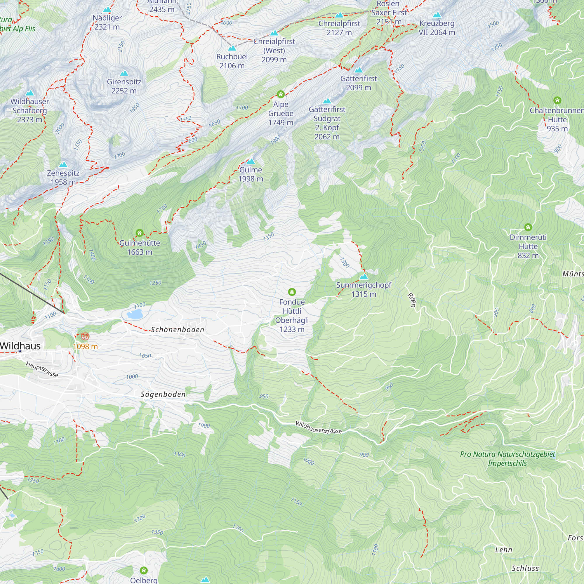 Fondue Hüttli Oberhägli map