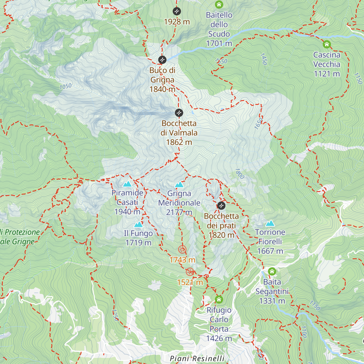 Bivacco Ferrario map