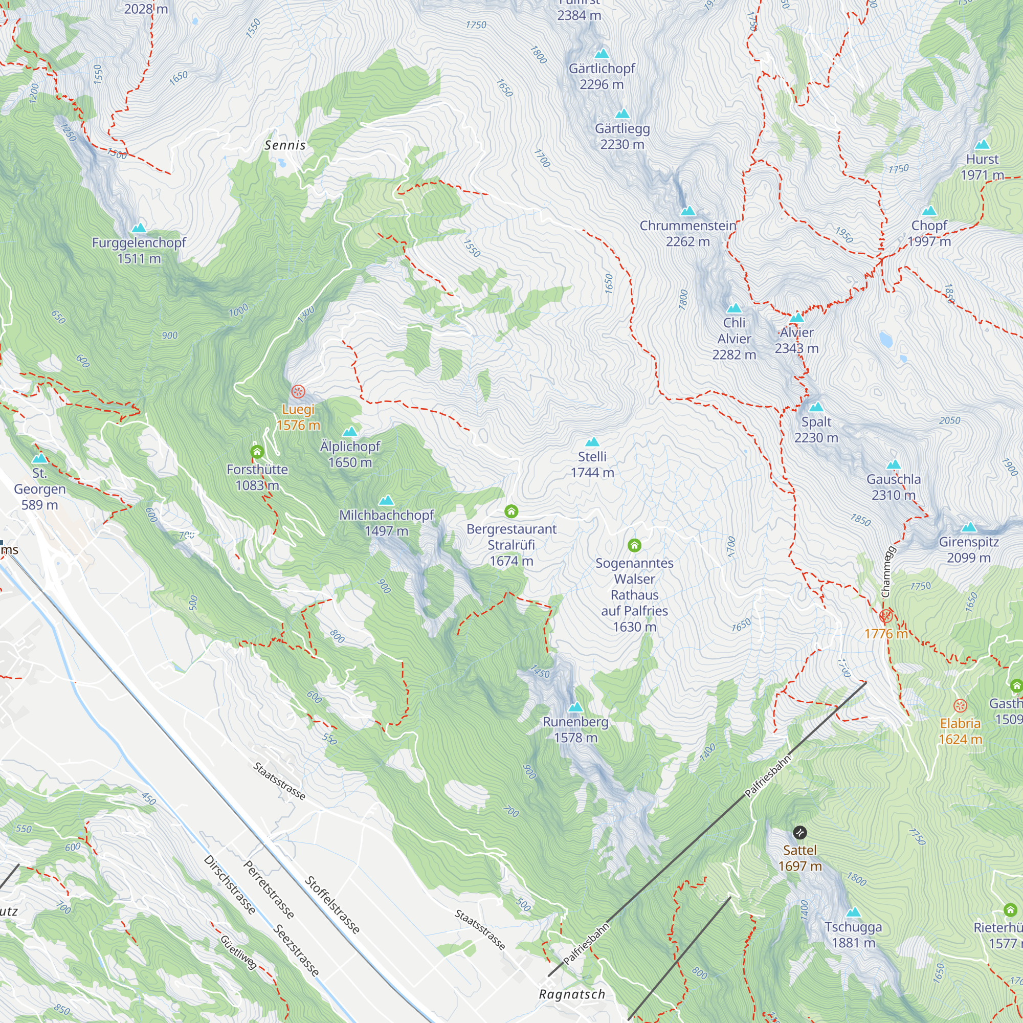 Bergrestaurant Stralrüfi map