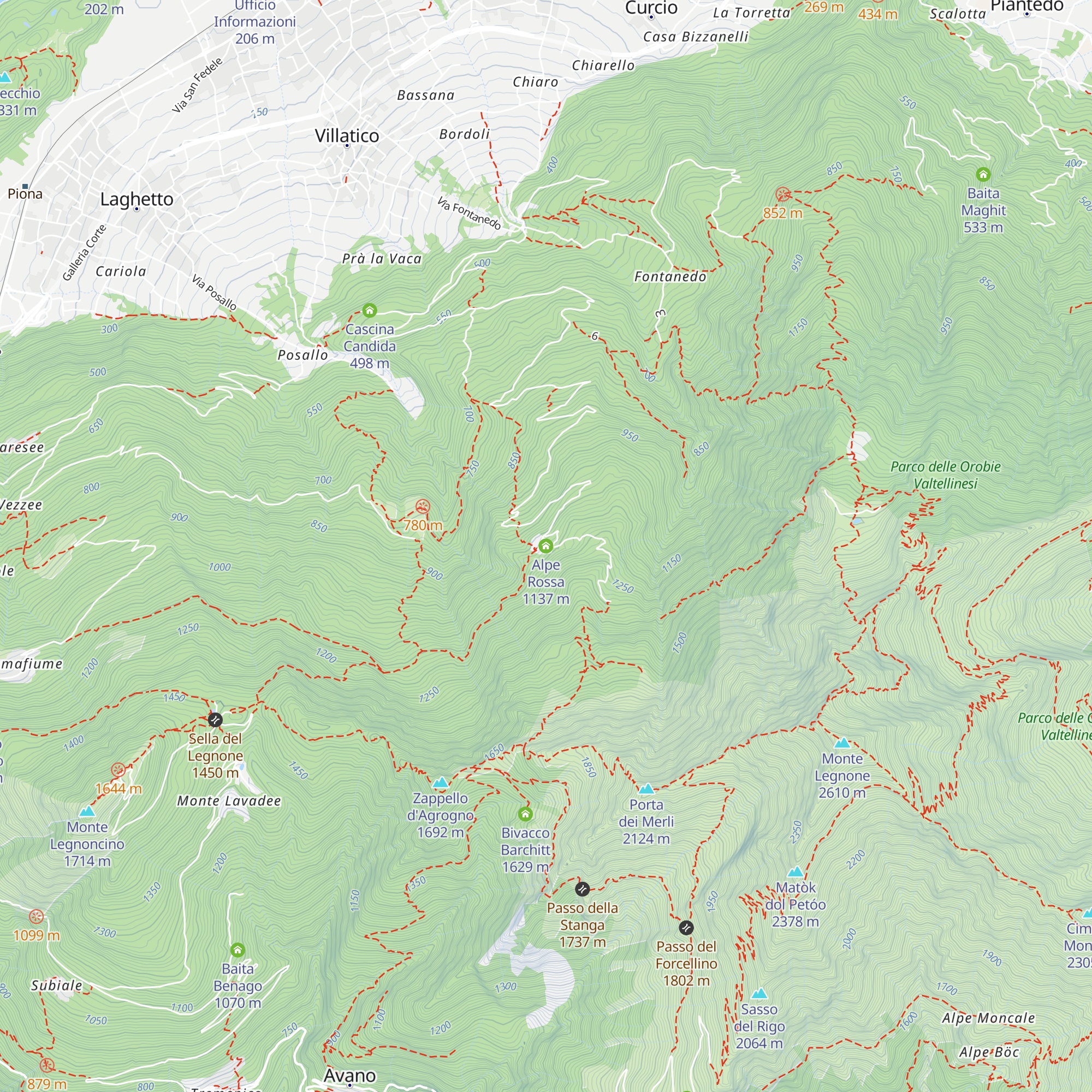 Alpe Rossa map