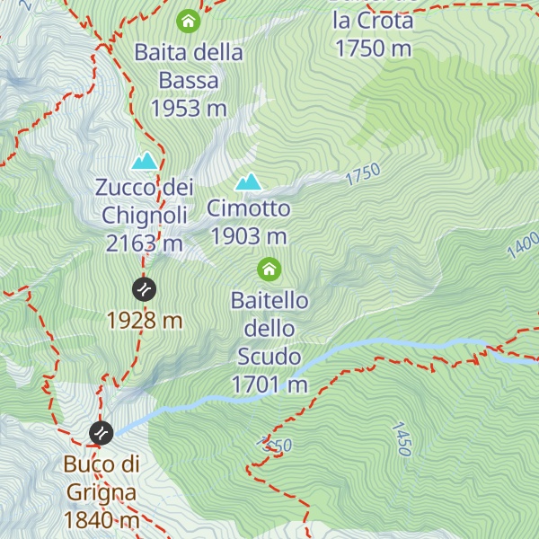 Map of Baitello dello Scudo