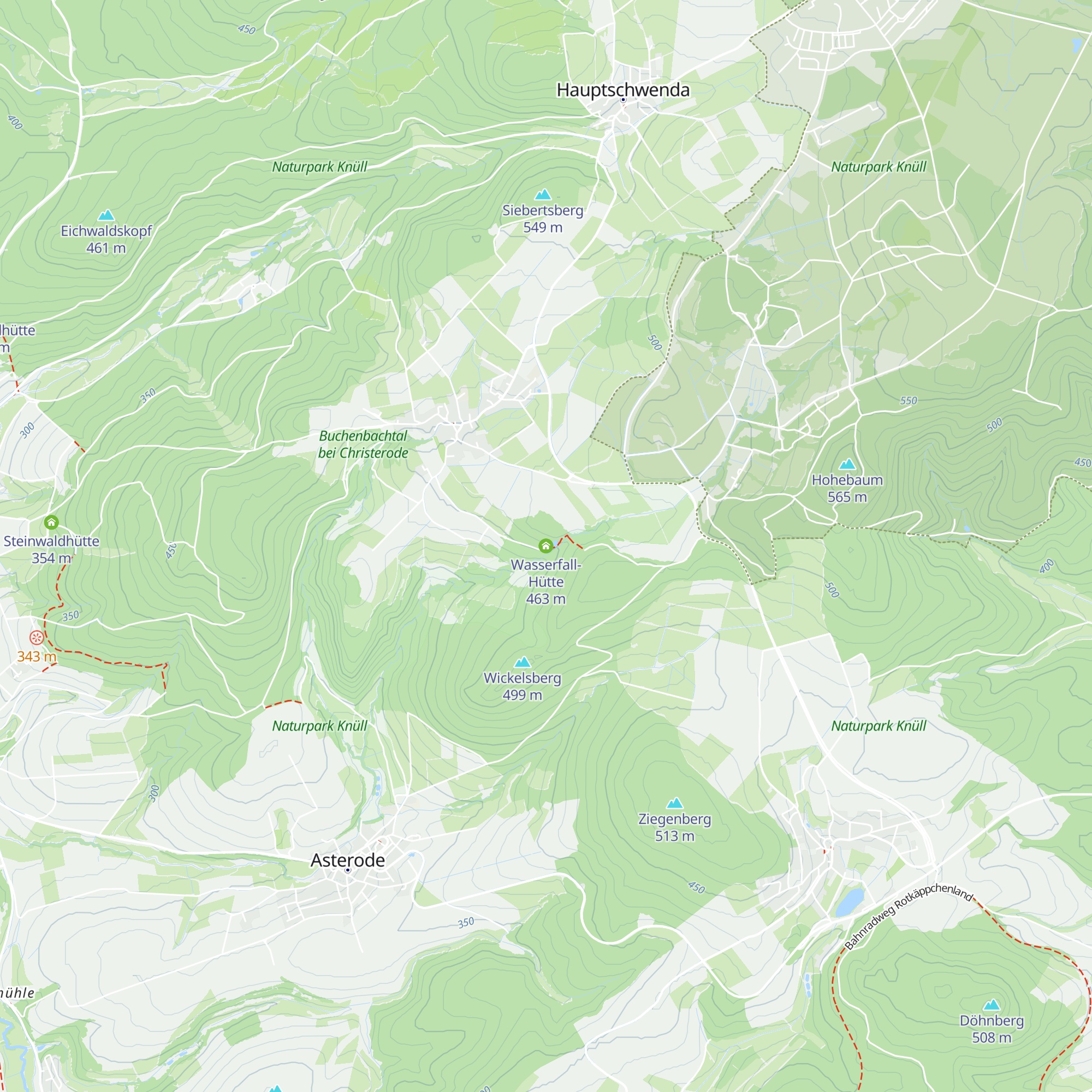 Wasserfall-Hütte map
