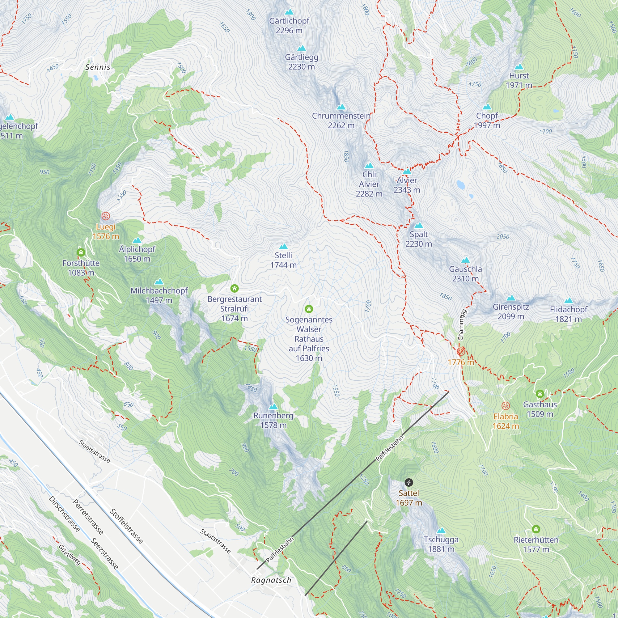 Sogenanntes Walser Rathaus auf Palfries map