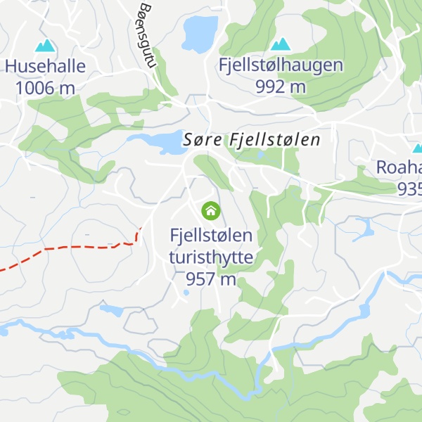 Map of Fjellstølen turisthytte