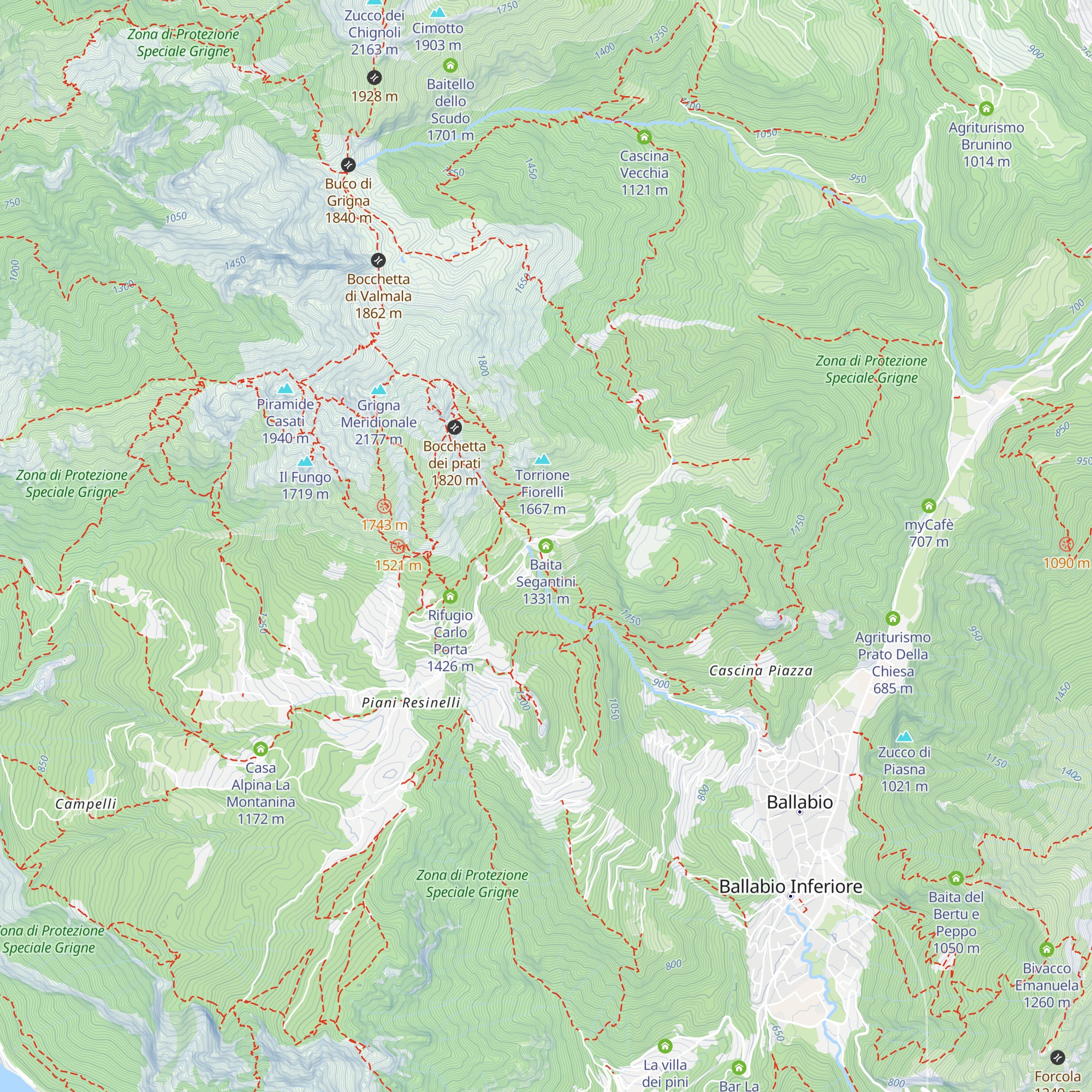 Baita Segantini map