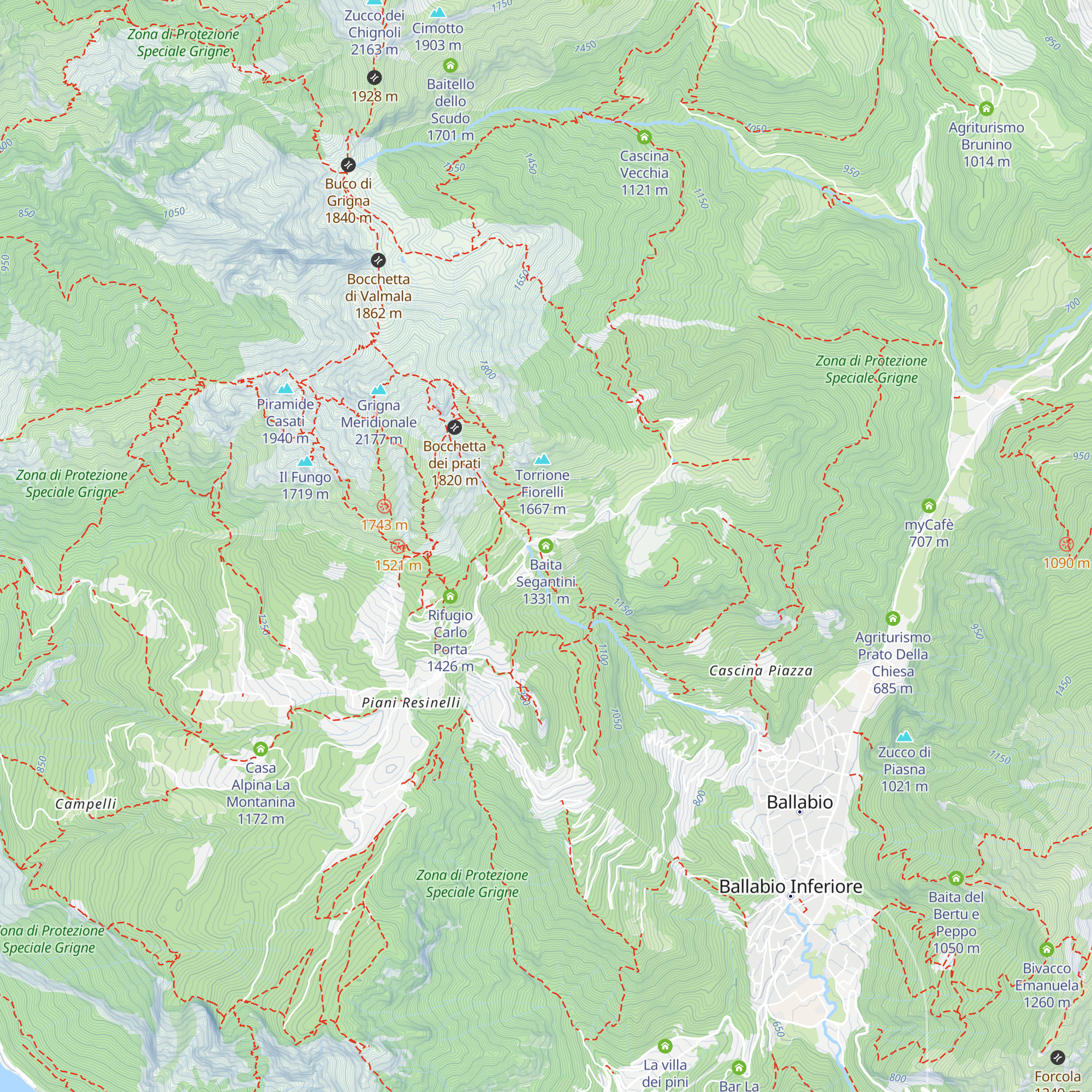 Baita Segantini map