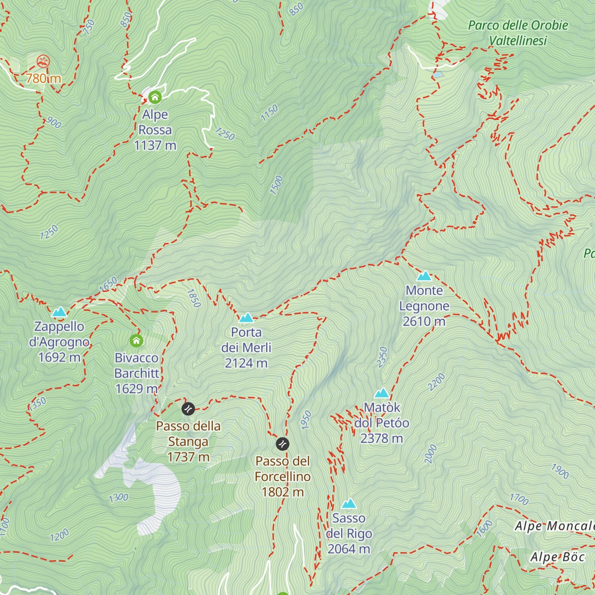 Bivacco Silvestri map