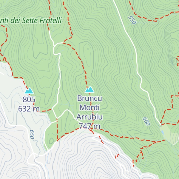Map of Bruncu Monti Arrubiu
