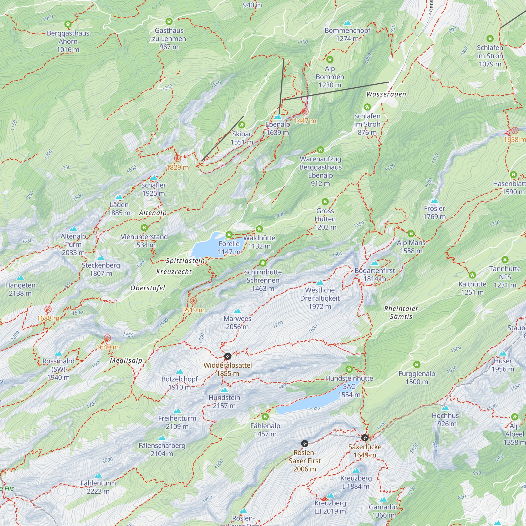 Schirmhütte Schrennen map