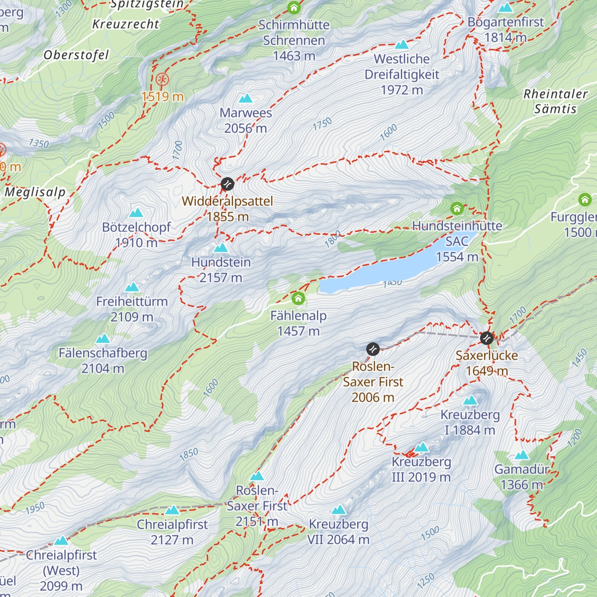 Fählenalp map