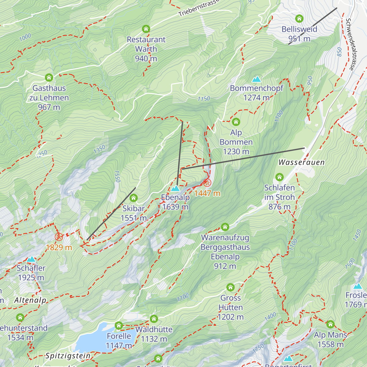 Berggasthaus Ebenalp map