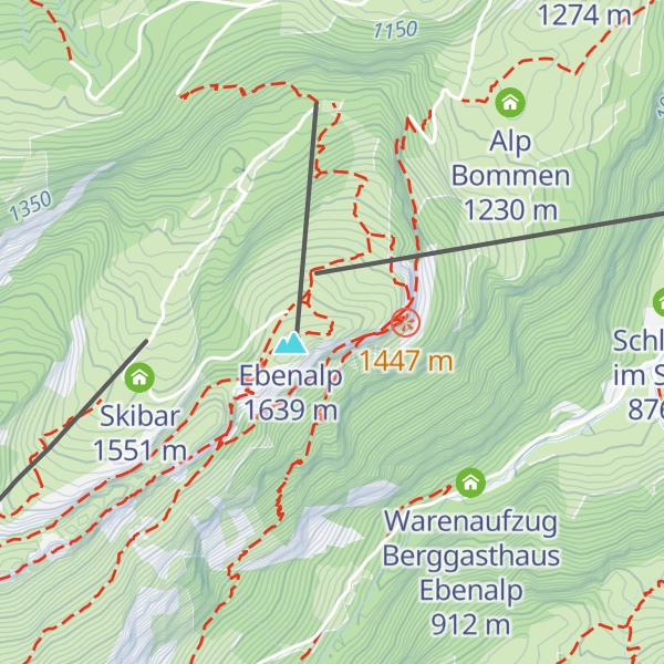 Map of Berggasthaus Ebenenalp, Hüsli