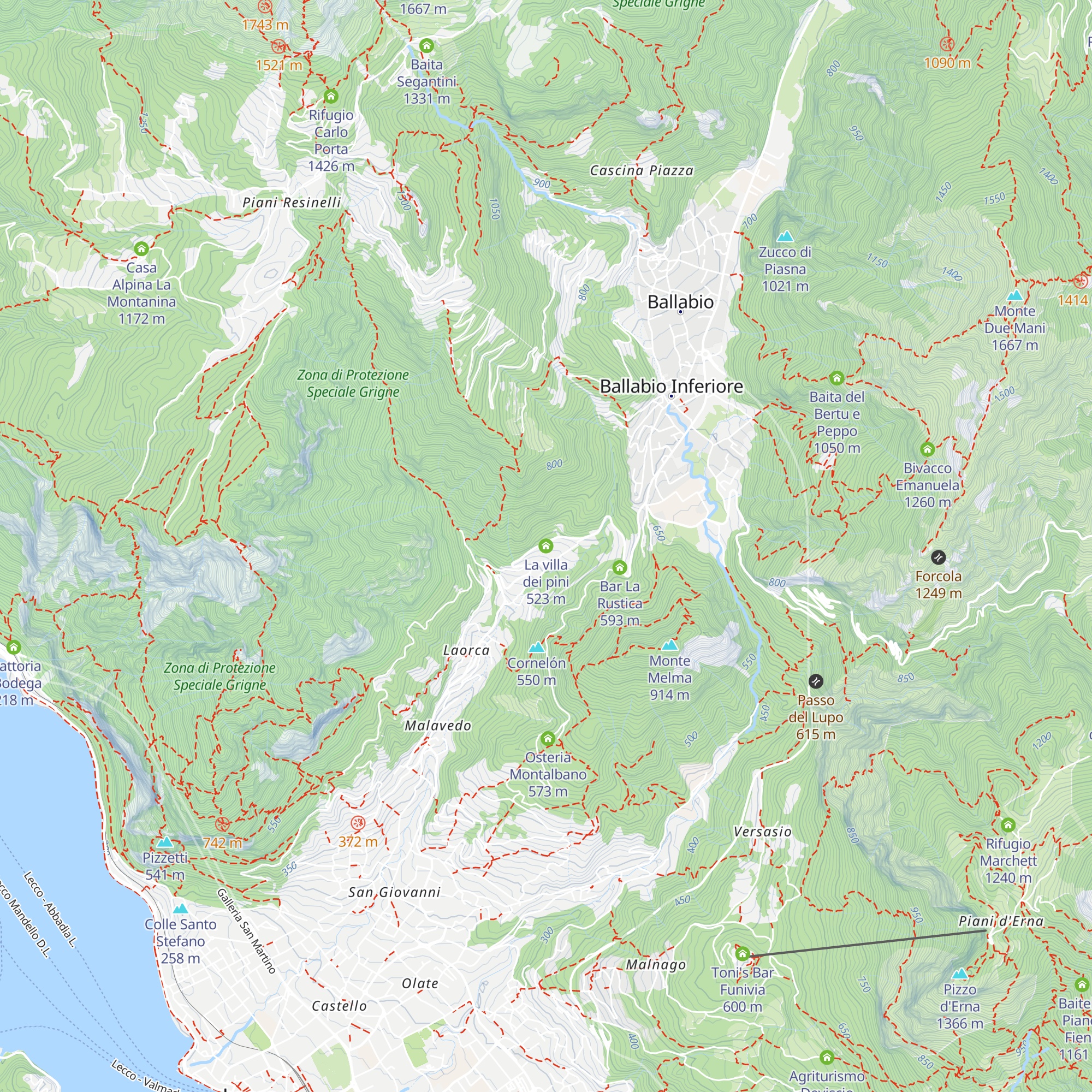 La villa dei pini map