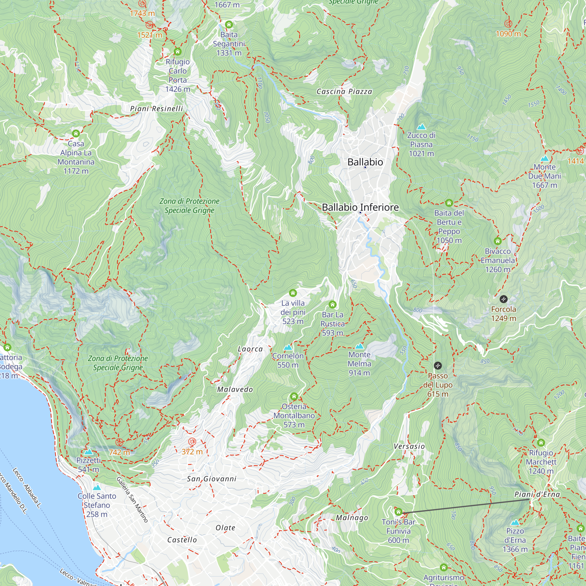 La villa dei pini map
