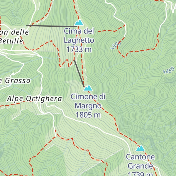 Map of Cimone di Margno
