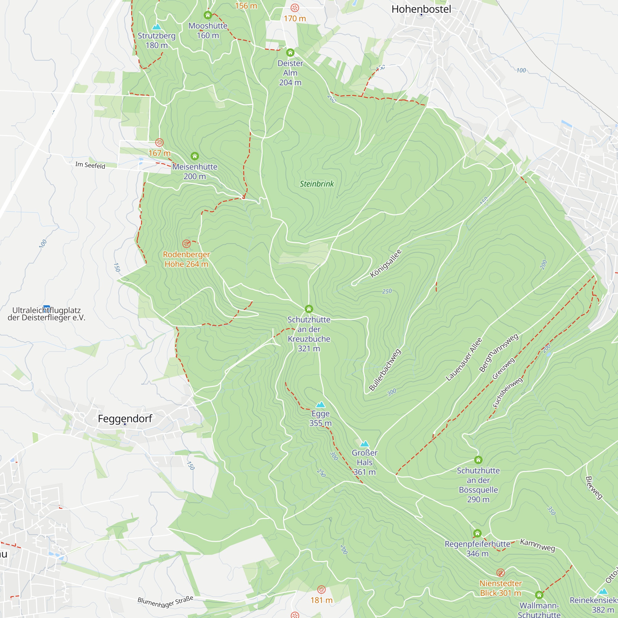 Schutzhütte an der Kreuzbuche map