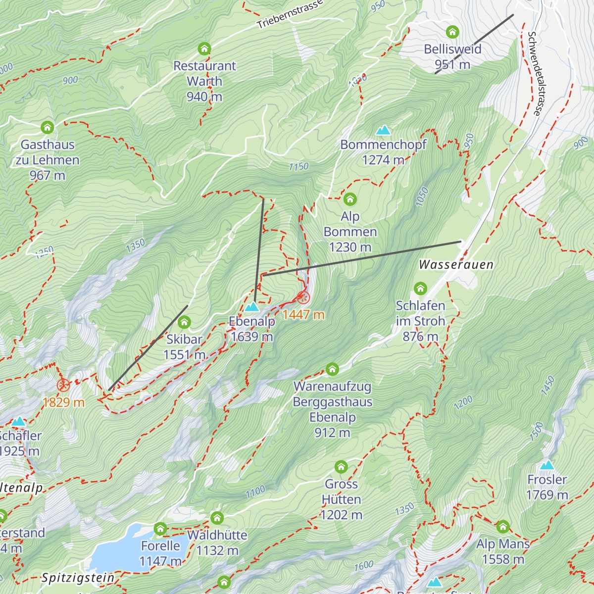 Berggasthaus Aescher-Wildkirchli map