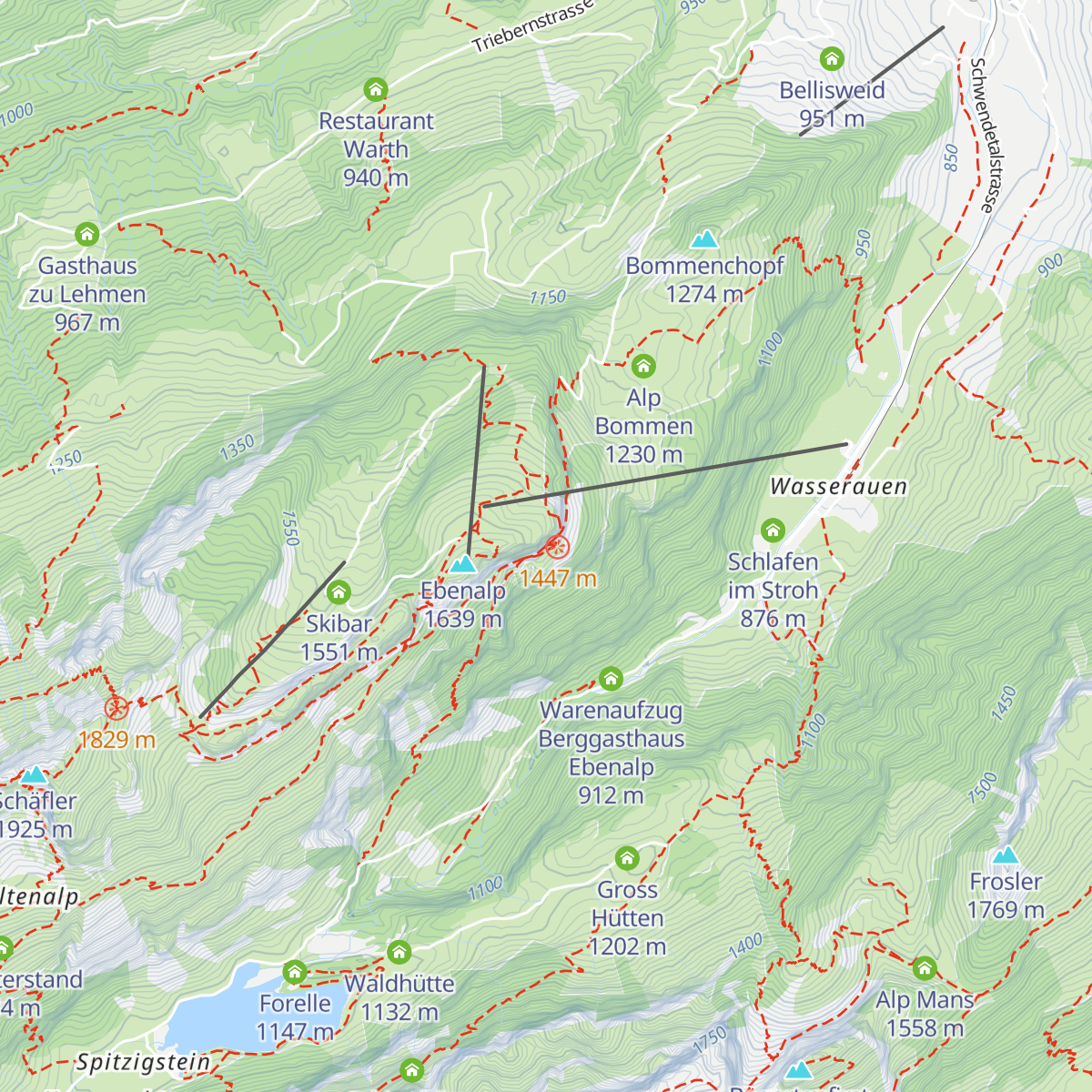 Berggasthaus Aescher-Wildkirchli map