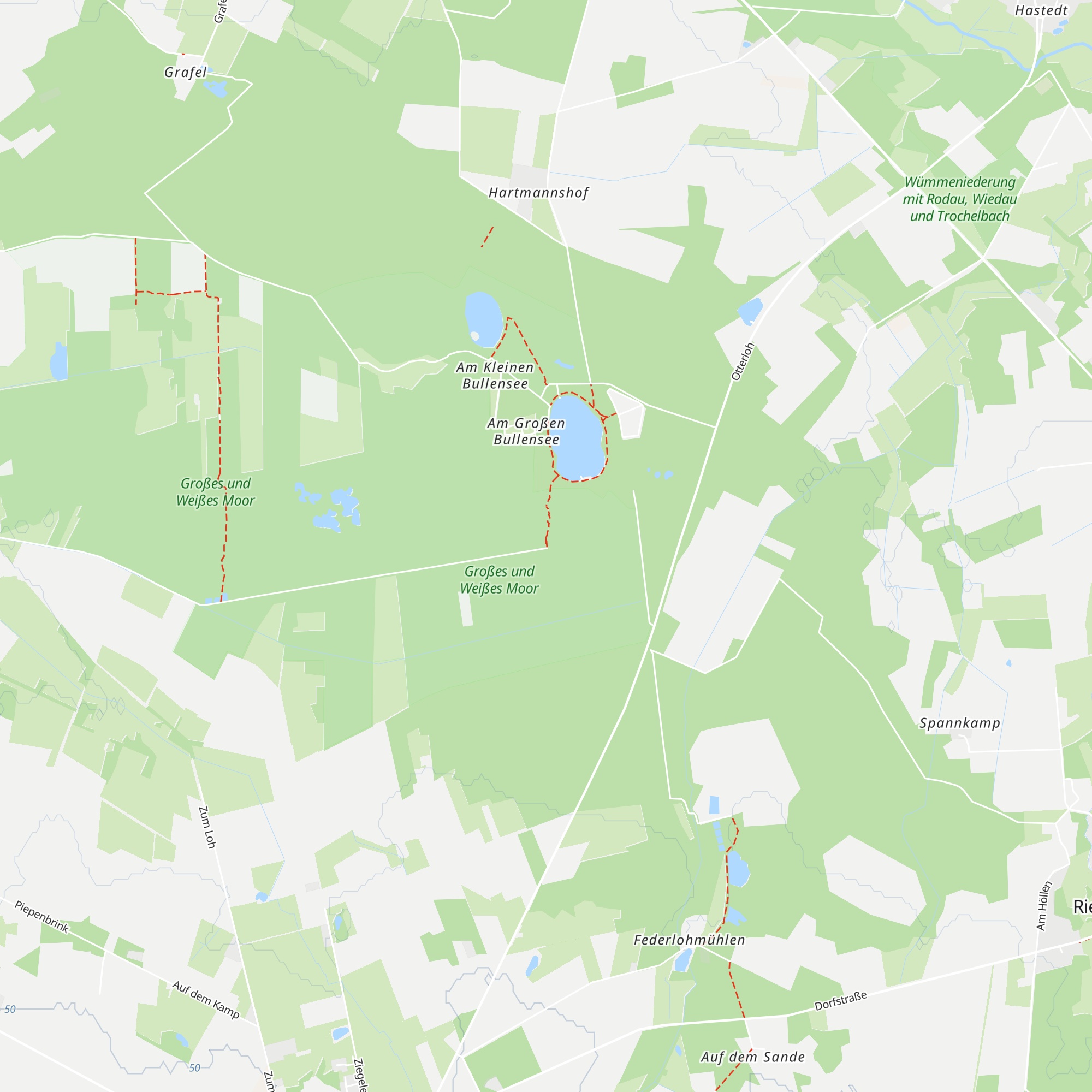 Schutzhütte Wanderwege dör't Moor map