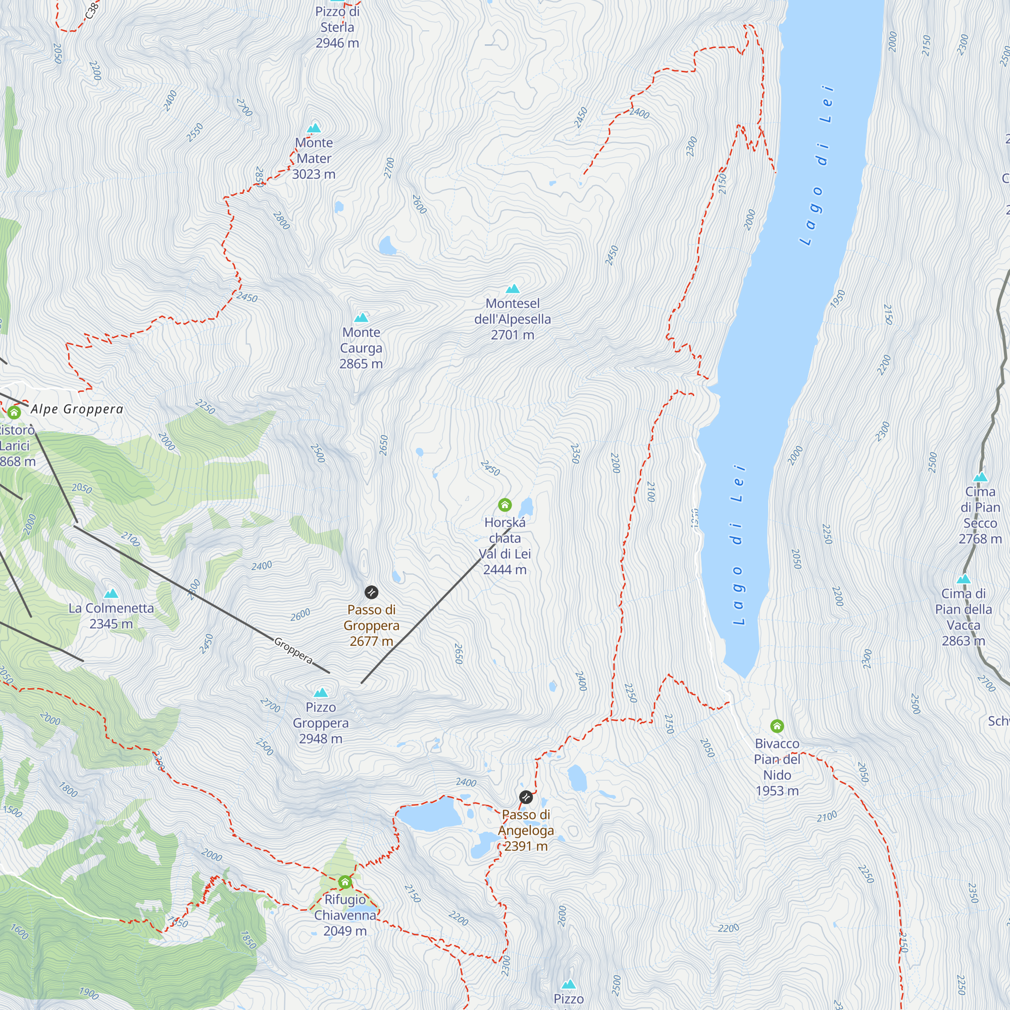Horská chata Val di Lei map